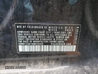 2017 Volkswagen Golf S z VIN 3VWH17AU7HM543359, wystawiony jako Copart lot #58502255 z przebiegiem 81 065 mil mil oraz Szkoda całkowita • Salvage title. Historia ofert i sprzedaży dostępna na DreamBid. Obrazek 13.