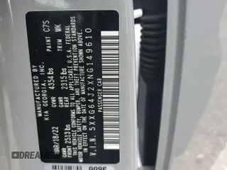 2022 Kia K5 GT-Line z VIN 5XXG64J2XNG149610, wystawiony jako Copart lot #55333245 z przebiegiem Nie podano mil oraz Szkoda całkowita • Salvage title. Historia ofert i sprzedaży dostępna na DreamBid. Obrazek 13.