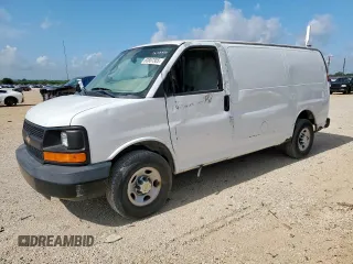 2013 Chevrolet Express Cargo with VIN 1GCWGFBA7D1117489, listed as a Copart auction lot 63857305 with 130,200 mi miles and Salvage title. Bid and sale history available at DreamBid. Image 1.