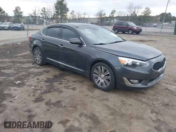 2014 Kia Cadenza Premium with VIN KNALN4D70E5139369, listed as a IAAI auction lot 41416910 with 174,118 mi miles. Bid and sale history available at carsss.com. Image 1.