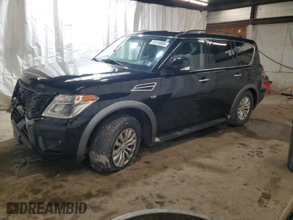 2018 Nissan Armada SV with VIN JN8AY2NC8J9553377, listed as a Copart auction lot 81516004 with 106,757 mi miles and Salvage Title. Bid and sale history available at carsss.com. Image 1.