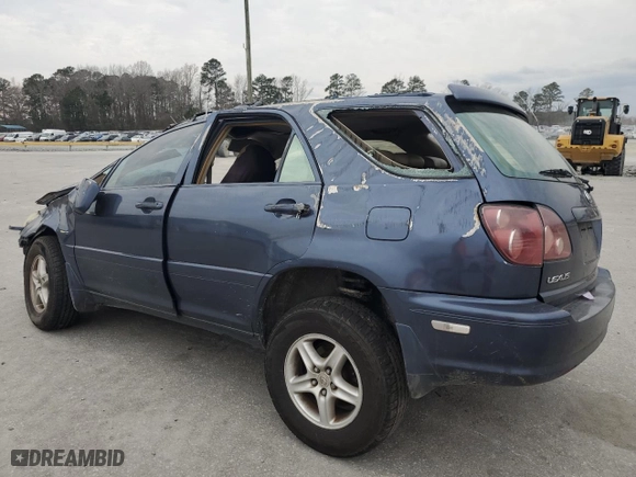 1999 Lexus RX 300 Luxury SUV with VIN JT6HF10U4X0088949, listed as a Copart auction lot 44700374 with 290,240 mi miles and Salvage Title. Bid and sale history available at carsss.com. Image 2.