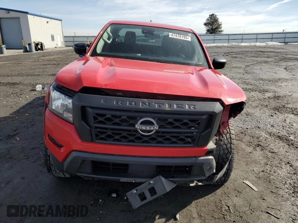 2022 Nissan Frontier S with VIN 1N6ED1EK4NN611330, listed as a Copart auction lot 47478195 with 100,477 mi miles and Salvage title. Bid and sale history available at DreamBid. Image 5.