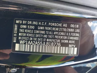 2018 Porsche Macan with VIN WP1AA2A55JLB18776, listed as a IAAI auction lot 41693219 with 121,090 mi miles and . Bid and sale history available at DreamBid. Image 9.