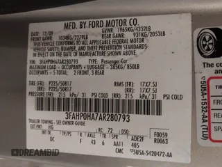 2010 Ford Fusion SE with VIN 3FAHP0HA7AR280793, listed as a IAAI auction lot 41450114 with 137,800 mi miles. Bid and sale history available at carsss.com. Image 9.