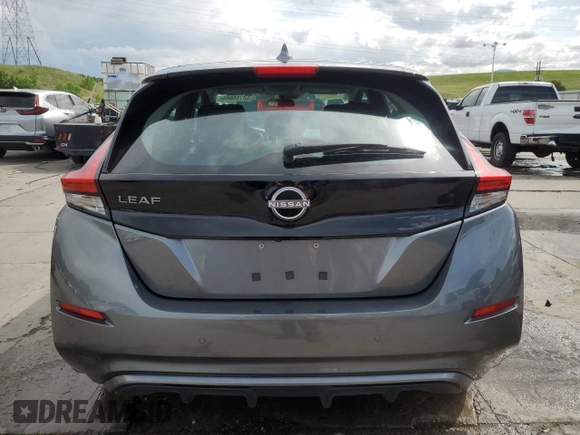 2024 Nissan LEAF S with VIN 1N4AZ1BV5RC555956, listed as a Copart auction lot 60755845 with 9,587 mi miles and Salvage title. Bid and sale history available at DreamBid. Image 6.