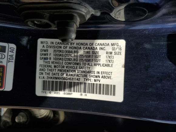 2016 Honda CR-V EX with VIN 2HKRM4H56GH631142, listed as a Copart auction lot 54626195 with 116,649 mi miles and Clean Title. Bid and sale history available at DreamBid. Image 13.