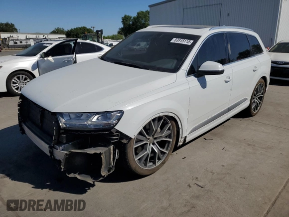 2017 Audi Q7 Premium Plus with VIN WA1LAAF7XHD034157, listed as a Copart auction lot 53915115 with 92,388 mi miles and Salvage Title. Bid and sale history available at carsss.com. Image 1.
