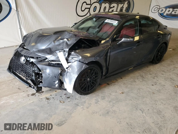 2023 Lexus IS with VIN JTHAP1D20P5002277, listed as a Copart auction lot 48396655 with 25,654 mi miles and Salvage Title. Bid and sale history available at carsss.com. Image 1.