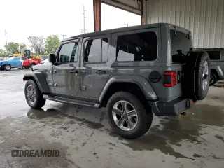 2021 Jeep Wrangler Unlimited Sahara Altitude с VIN 1C4HJXEG9MW512731, выставлен на аукционе Copart как лот 56205765 с пробегом 58 426 миль миль и Списание • Salvage title. История ставок и продаж доступна на DreamBid. Изображение 2.
