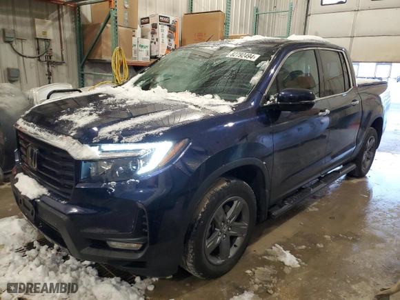 2022 Honda Ridgeline RTL-E with VIN 5FPYK3F78NB026770, listed as a Copart auction lot 82792494 with 54,254 mi miles and Salvage Title. Bid and sale history available at carsss.com. Image 1.