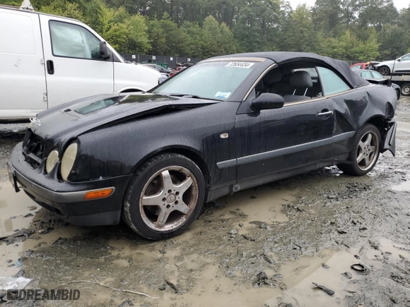 1999 Mercedes-Benz CLK-Class with VIN WDBLK65G2XT010875, listed as a Copart auction lot 72654434 with 193,291 mi miles and Salvage Title. Bid and sale history available at carsss.com. Image 1.