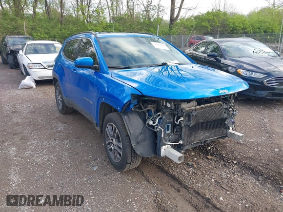 2017 Jeep Compass Latitude z VIN 3C4NJDBB3HT651274, wystawiony jako IAAI lot #42081489 z przebiegiem 127 276 mil mil oraz . Historia ofert i sprzedaży dostępna na DreamBid. Obrazek 1.
