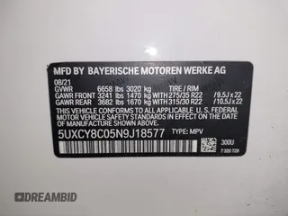 2022 BMW X6 M50i z VIN 5UXCY8C05N9J18577, wystawiony jako IAAI lot #41982042 z przebiegiem 64 155 mil mil oraz . Historia ofert i sprzedaży dostępna na DreamBid. Obrazek 9.