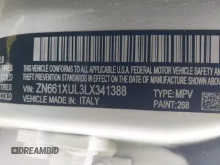 2020 Maserati Levante z VIN ZN661XUL3LX341388, wystawiony jako IAAI lot #41746344 z przebiegiem 26 911 mil mil oraz . Historia ofert i sprzedaży dostępna na DreamBid. Obrazek 9.