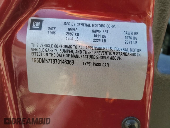 2007 Cadillac CTS with VIN 1G6DM57T870146369, listed as a Copart auction lot 64583924 with 104,333 mi miles and Salvage Title. Bid and sale history available at carsss.com. Image 14.