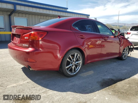 2008 Lexus IS 350 with VIN JTHBE262685018336, listed as a Copart auction lot 52635385 with 144,233 mi miles and Salvage title. Bid and sale history available at DreamBid. Image 3.