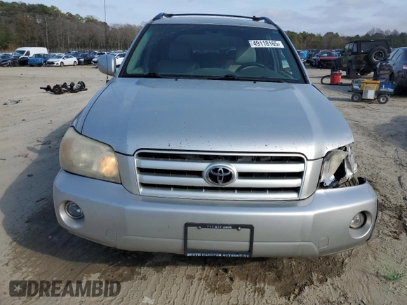 2005 Toyota Highlander with VIN JTEEP21A950099585, listed as a Copart auction lot 49118165 with 291,981 mi miles and Salvage Title. Bid and sale history available at DreamBid. Image 5.