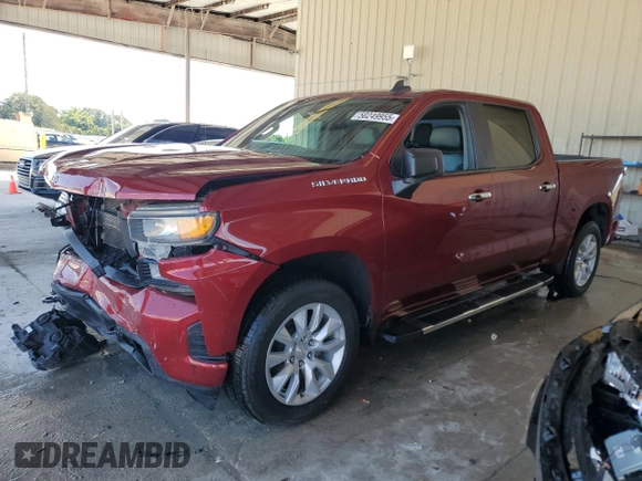 2020 Chevrolet Silverado 1500 Custom with VIN 3GCPWBEF2LG152545, listed as a Copart auction lot 50249955 with 96,417 mi miles and Salvage Title. Bid and sale history available at carsss.com. Image 1.