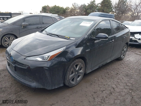 2019 Toyota Prius L Eco with VIN JTDKARFU2K3075952, listed as a IAAI auction lot 41686956 with 81,000 mi miles. Bid and sale history available at carsss.com. Image 2.