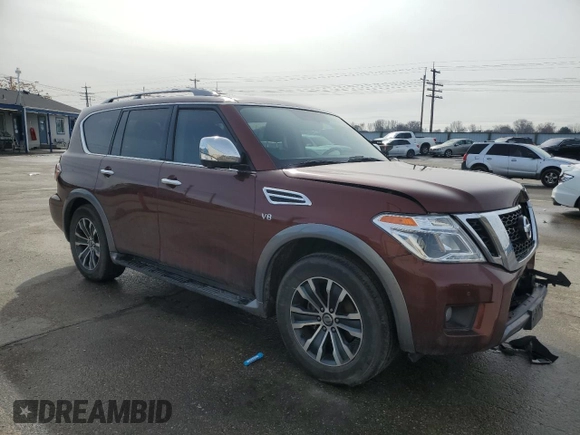 2020 Nissan Armada SL with VIN JN8AY2NC2LX518378, listed as a Copart auction lot 45542265 with 56,386 mi miles and Salvage Title. Bid and sale history available at carsss.com. Image 4.