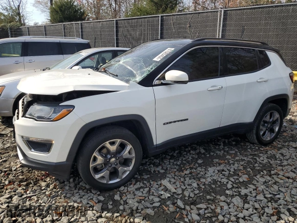 2020 Jeep Compass Limited with VIN 3C4NJDCB0LT195905, listed as a Copart auction lot 81085404 with 108,352 mi miles and Salvage Title. Bid and sale history available at carsss.com. Image 1.