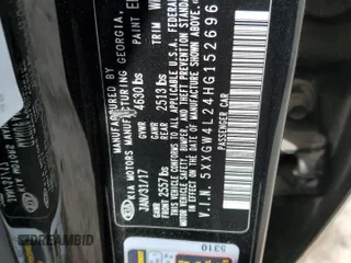 2017 Kia Optima SX with VIN 5XXGW4L24HG152696, listed as a Copart auction lot 48840895 with 136,861 mi miles and Salvage title. Bid and sale history available at DreamBid. Image 14.