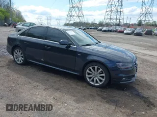 2014 Audi A4 Premium with VIN WAUBFAFL0EA067761, listed as a IAAI auction lot 41874433 with 106,256 mi miles. Bid and sale history available at carsss.com. Image 1.