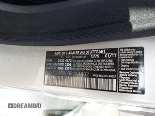2011 Mercedes-Benz C 300 Sport with VIN WDDGF8BB0BR164802, listed as a IAAI auction lot 42137838 with 141,974 mi miles and . Bid and sale history available at carsss.com. Image 9.