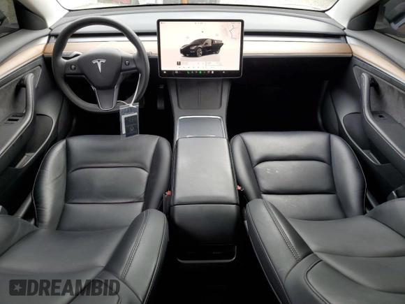 2022 Tesla Model 3 Long Range with VIN 5YJ3E1EB6NF334914, listed as a Copart auction lot 53876415 with 52,875 mi miles and Salvage Title. Bid and sale history available at carsss.com. Image 8.