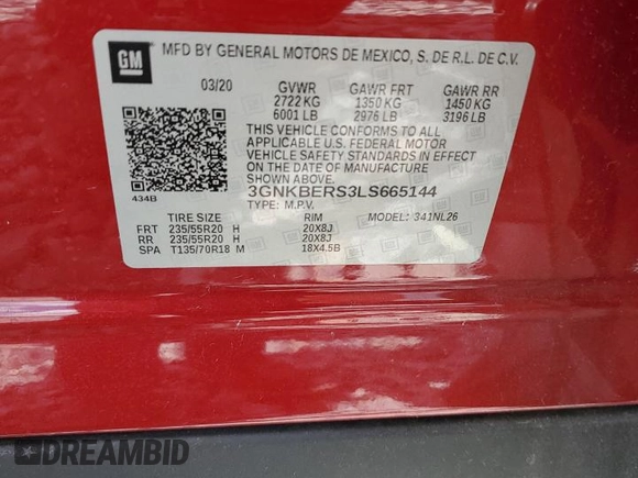 2020 Chevrolet Blazer RS z VIN 3GNKBERS3LS665144, wystawiony jako Copart lot #60528505 z przebiegiem 15 218 mil mil oraz Szkoda całkowita • Salvage title. Historia ofert i sprzedaży dostępna na DreamBid. Obrazek 13.