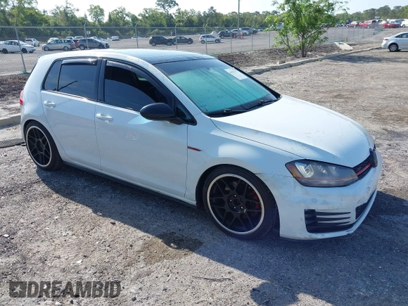 2015 Volkswagen Golf GTI SE with VIN 3VW5T7AU9FM003358, listed as a IAAI auction lot 41933772 with 99,303 mi miles. Bid and sale history available at carsss.com. Image 1.