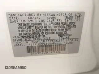 2019 Nissan Kicks SV with VIN 3N1CP5CU0KL471126, listed as a IAAI auction lot 41685950 with 59,960 mi miles. Bid and sale history available at carsss.com. Image 9.