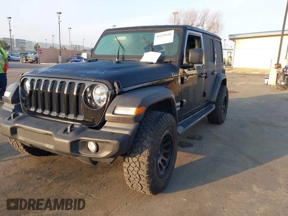 2020 Jeep Wrangler Unlimited Sport S with VIN 1C4HJXDG5LW170579, listed as a IAAI auction lot 41429548 with Not provided miles and . Bid and sale history available at DreamBid. Image 2.