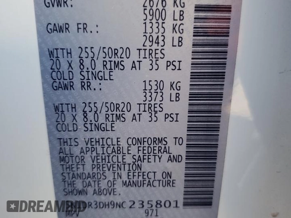 2022 Nissan Pathfinder Platinum z VIN 5N1DR3DH9NC235801, wystawiony jako Copart lot #89058675 z przebiegiem 49 260 mil mil oraz Szkoda całkowita • Salvage title. Historia ofert i sprzedaży dostępna na DreamBid. Obrazek 13.