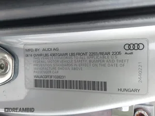 2015 Audi A3 1.8T Premium with VIN WAUACGFF3F1028231, listed as a IAAI auction lot 41586957 with 122,927 mi miles. Bid and sale history available at carsss.com. Image 9.