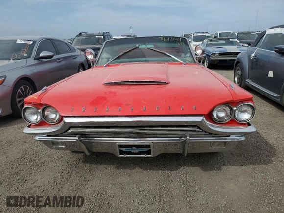 1964 Ford Thunderbird with VIN 4AY85Z103227, listed as a Copart auction lot 74697154 with 87,726 mi miles and Salvage Title. Bid and sale history available at DreamBid. Image 5.