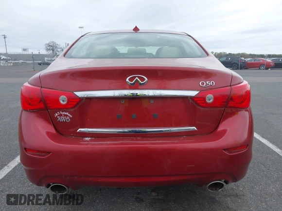 2014 Infiniti Q50 Sport with VIN JN1BV7AR1EM701939, listed as a IAAI auction lot 42051058 with 142,258 mi miles and . Bid and sale history available at DreamBid. Image 16.