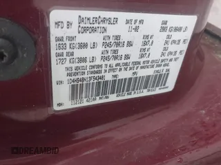 2003 Dodge Durango SLT with VIN 1D4HS48N13F543401, listed as a IAAI auction lot 42191488 with 280,092 mi miles and . Bid and sale history available at DreamBid. Image 9.