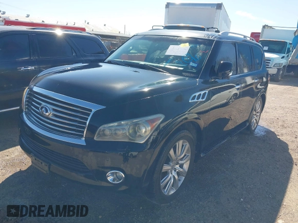 2012 Infiniti QX56 8-passenger with VIN JN8AZ2ND1C9715889, listed as a IAAI auction lot 41440893 with 221,212 mi miles and . Bid and sale history available at DreamBid. Image 2.
