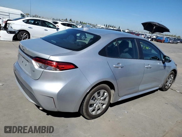 2020 Toyota Corolla LE with VIN 5YFEPRAEXLP121743, listed as a Copart auction lot 50136915 with 127,691 mi miles and Clean Title. Bid and sale history available at carsss.com. Image 3.