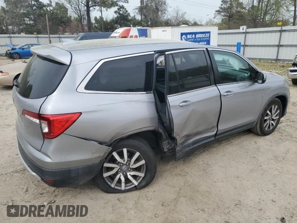 2020 Honda Pilot EX-L with VIN 5FNYF5H59LB020770, listed as a Copart auction lot 51769405 with 38,063 mi miles and Salvage Title. Bid and sale history available at carsss.com. Image 3.