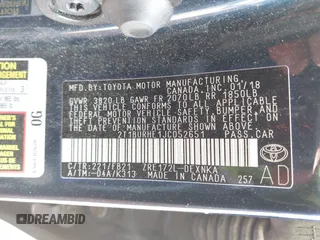 2018 Toyota Corolla L with VIN 2T1BURHE1JC052651, listed as a IAAI auction lot 42430958 with 104,664 mi miles and . Bid and sale history available at DreamBid. Image 9.