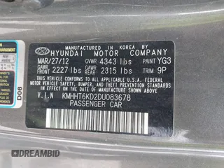 2013 Hyundai Genesis Coupe Premium с VIN KMHHT6KD2DU083678, выставлен на аукционе IAAI как лот 42219912 с пробегом 186 192 миль миль и . История ставок и продаж доступна на DreamBid. Изображение 9.