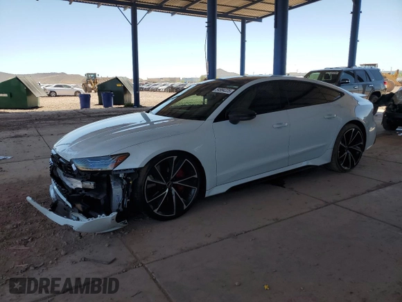 2022 Audi RS 7 z VIN WUAPCBF27NN902149, wystawiony jako Copart lot #54994225 z przebiegiem 12 848 mil mil oraz Szkoda całkowita • Salvage title. Historia ofert i sprzedaży dostępna na DreamBid. Obrazek 1.
