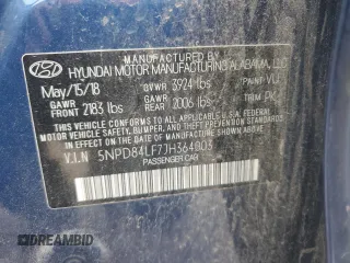 2018 Hyundai Elantra SEL with VIN 5NPD84LF7JH364003, listed as a Copart auction lot 53973805 with 145,333 mi miles and Clean Title. Bid and sale history available at DreamBid. Image 12.