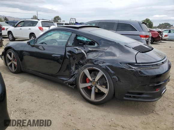 2024 Porsche 911 Carrera S with VIN WP0AB2A92RS218949, listed as a Copart auction lot 57306844 with 1,296 mi miles and Salvage Title. Bid and sale history available at carsss.com. Image 2.