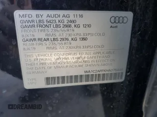 2017 Audi Q5 Premium with VIN WA1C2AFPXHA075449, listed as a Copart auction lot 42834765 with 93,026 mi miles and Salvage Title. Bid and sale history available at carsss.com. Image 13.