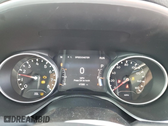 2020 Jeep Compass Limited with VIN 3C4NJDCB7LT216880, listed as a Copart auction lot 46085755 with 47,265 mi miles and Salvage Title. Bid and sale history available at carsss.com. Image 9.