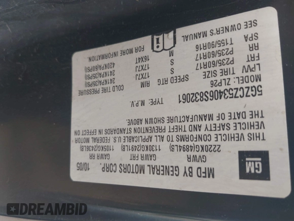 2006 Saturn VUE with VIN 5GZCZ53406S832061, listed as a IAAI auction lot 42084403 with 110,245 mi miles and . Bid and sale history available at DreamBid. Image 9.